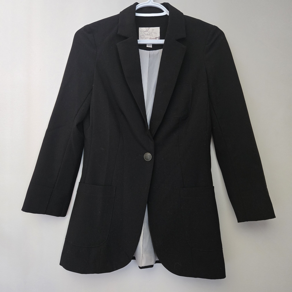 Dynamite classic black‎ single button blazer, tailored fit